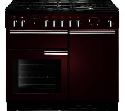 RANGEMASTER  Professional 100 Dual Fuel Range Cooker - Cranberry & Chrome